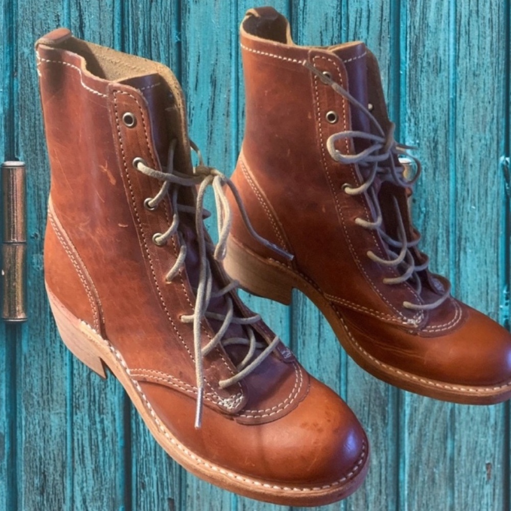 Timberland Chunky Heel Rust Brown Ankle Boots - Picture 2 of 6
